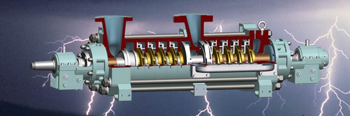 Ring section multstage pumps with back-to-back stacked impellers