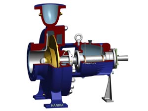 end suction pump, single stage pump, open impeller, semi-open impeller