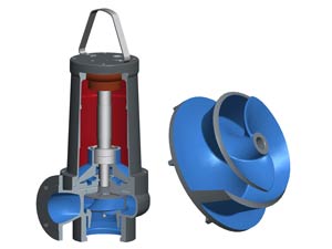 NS type, submersible pump, non-clog sewage pump, waste water pump